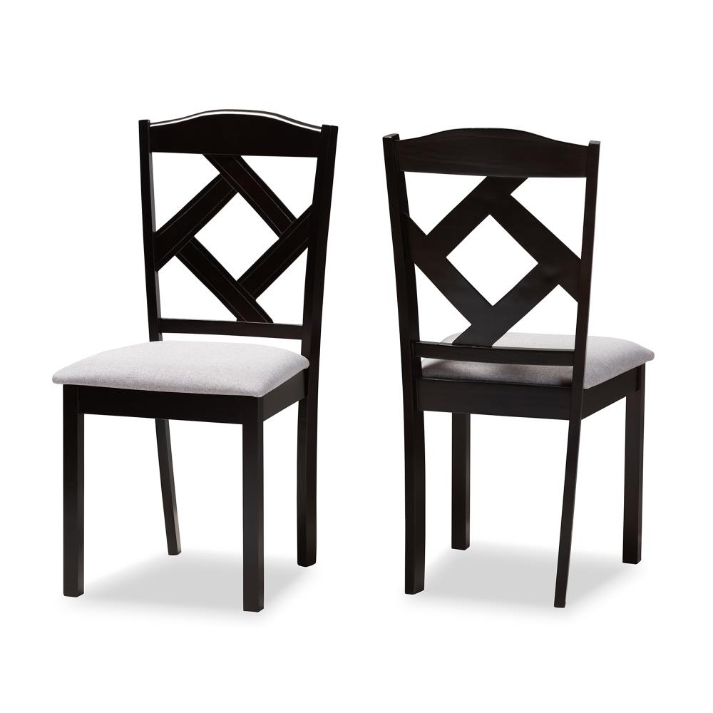 Baxton Studio Set of 2 Ruth Contemporary/Modern Polyester/Polyester Blend Upholstered Dining Side Chair (Composite Frame) in Gray | 149-2PC-8962-LW