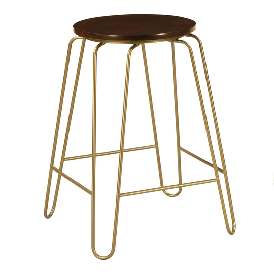 Gold Hairpin and Elm Backless Ryker Counter Stools Set of 2 by World Market