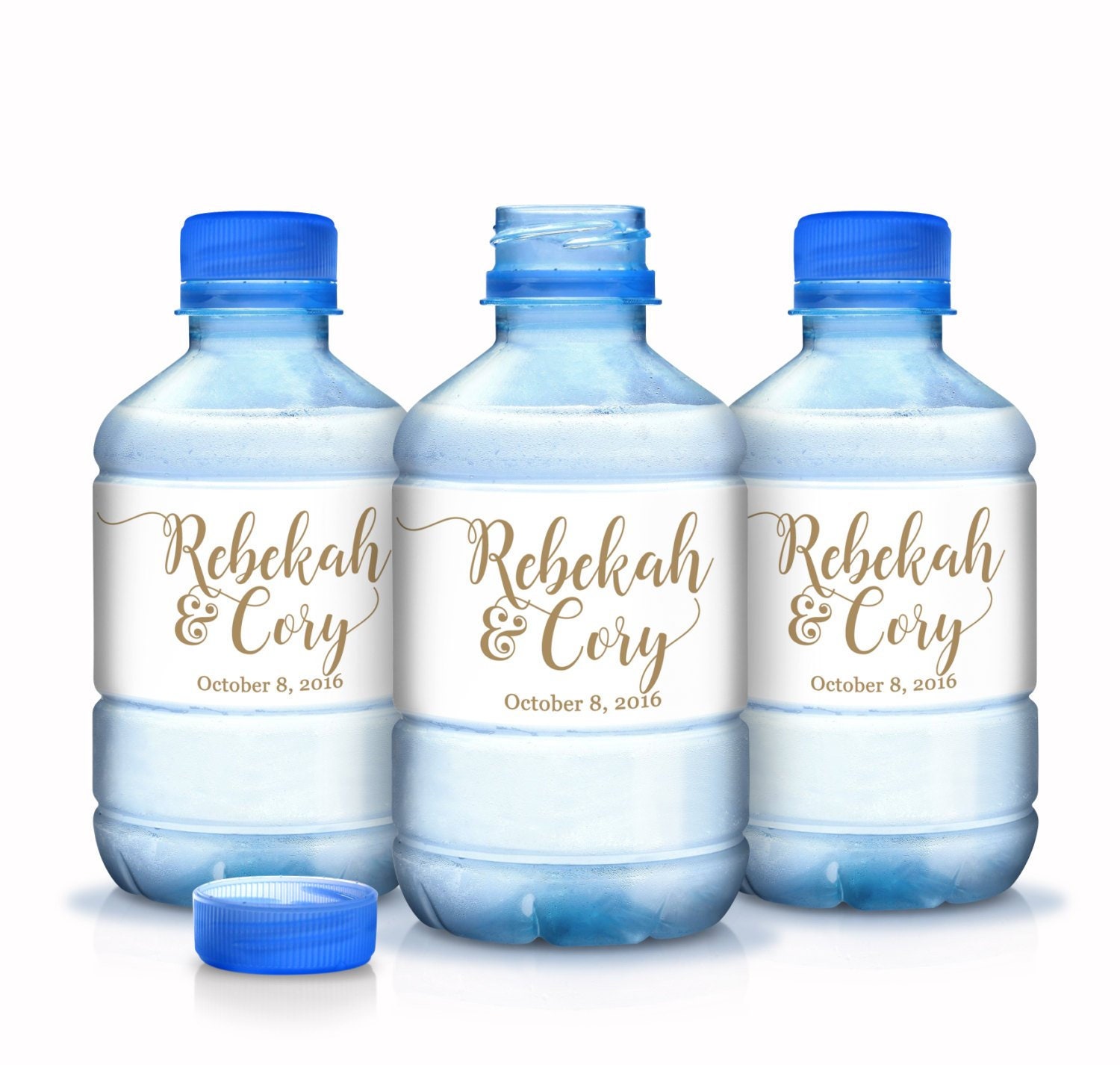 30 Personalized Custom Calligraphy Waterproof Water Bottle Labels - Great For Weddings, Wedding Showers, Favors, Anniversaries