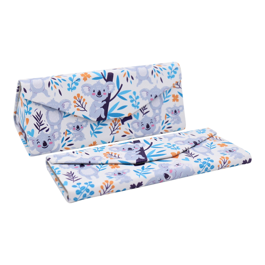 Cute Animal Glasses Case - Eco Leather Magnetic Folding Hard For Sunglasses, Eyeglasses, Reading Koala