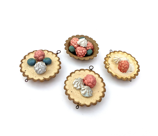 Mini Holiday Cheesecake Ceramic Ornament/Choose Your Pie Raspberry & Mixed Fruit Options Available