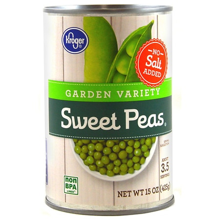 Kroger Garden Variety Sweet Peas, No Salt Added - 15.0 oz