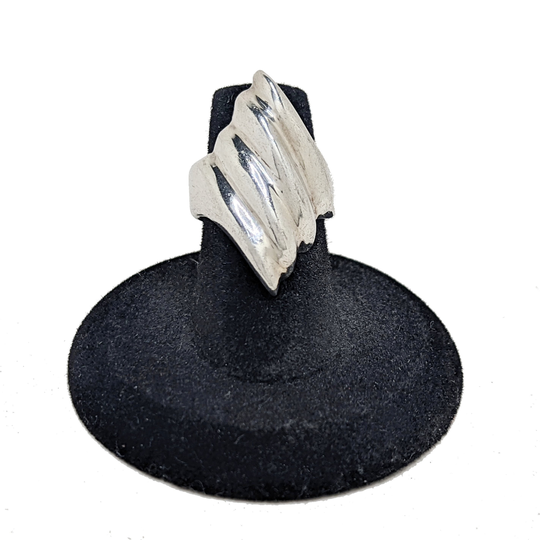 Taxco Ring 6/Modernist Sterling Silver Size Avant Garde Jewelry Vintage Taxco Geometric Electroform