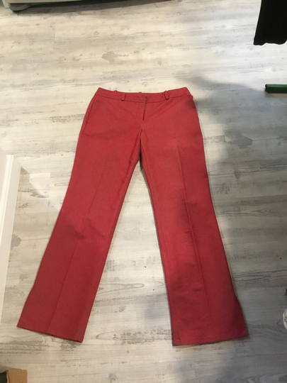 Snazzy Red Pants By Liquid Variegated Trouser Style Hip Huggers Flared Hems Made in USA Country Club Stylin