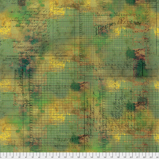 Tim Holtz Fabric Abandoned Principal Methods Th132 Moss Abstract Freespirit Sewing Quilting 100% Cotton By The Yard