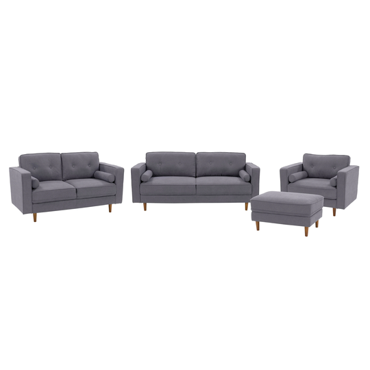 CorLiving Mulberry Modern 4-Piece Polyester/Polyester Blend Navy Blue Living Room Set | LGA-402-Z1