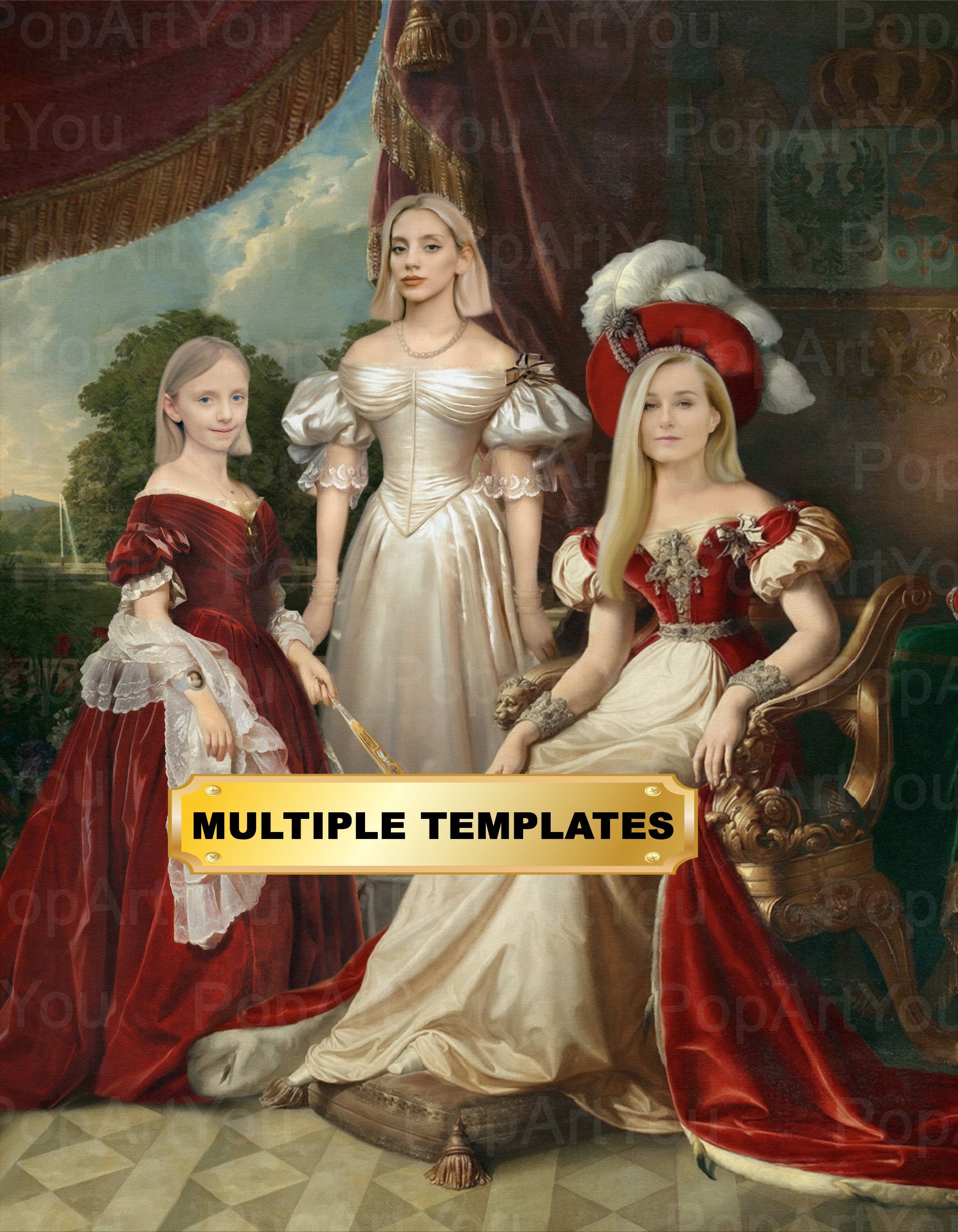 Women Group Portrait, Royal Attires, Victorian, Historical Portrait, Couple, Renaissance, Friends Women, Sisters, Mother & Daughter