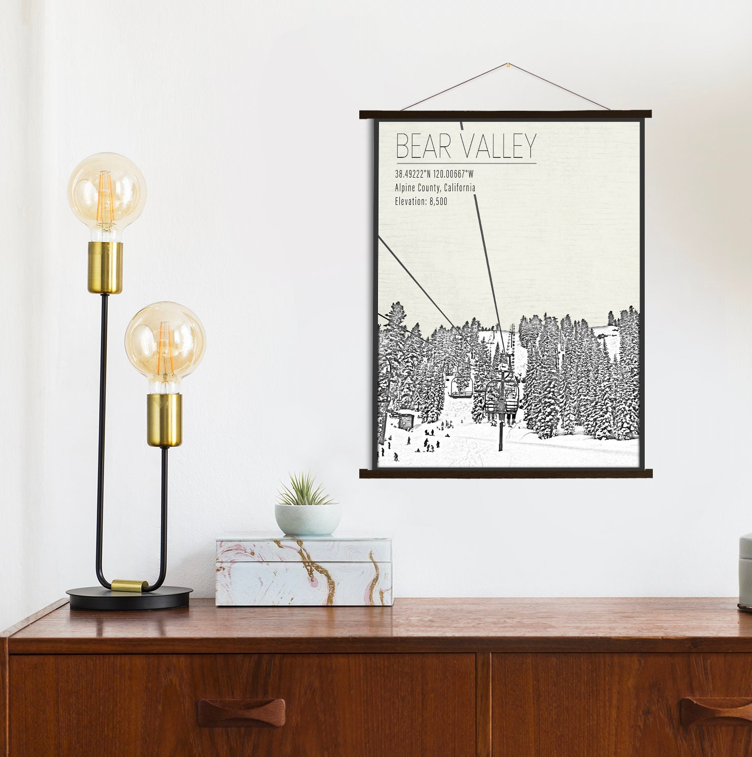 Bear Valley Mountain Ski Resort | Hanging Canvas Of Printed Marketplace