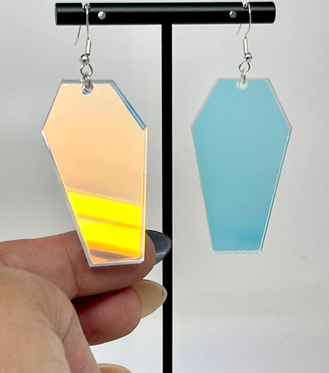 The "Fabulously Dead" Coffin Iridescent Earrings | Not Dollhouse Mini