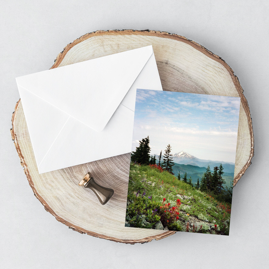 Oregon.greeting Card.mt Hood.wildflowers.mountain.35mm Film.pnw.stationery.blank Inside.4x5.5"