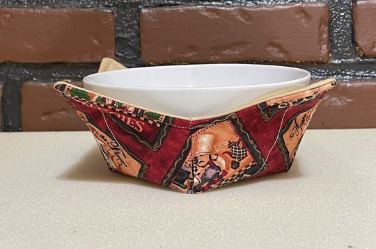 Microwave Bowl Cozy/ Pot Holder Reversible | Handmade