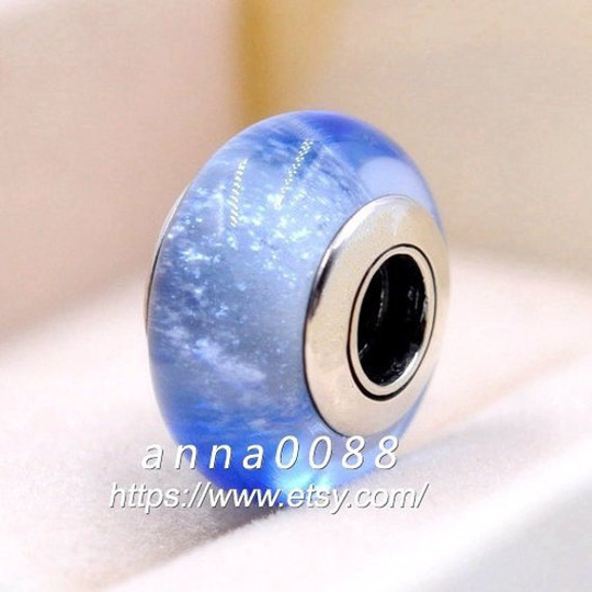 925 Sterling Silver Handmade Glass Dis Series Cinderella's Signature Color Murano Charm Beads Fits European Diy Bracelets Necklaces