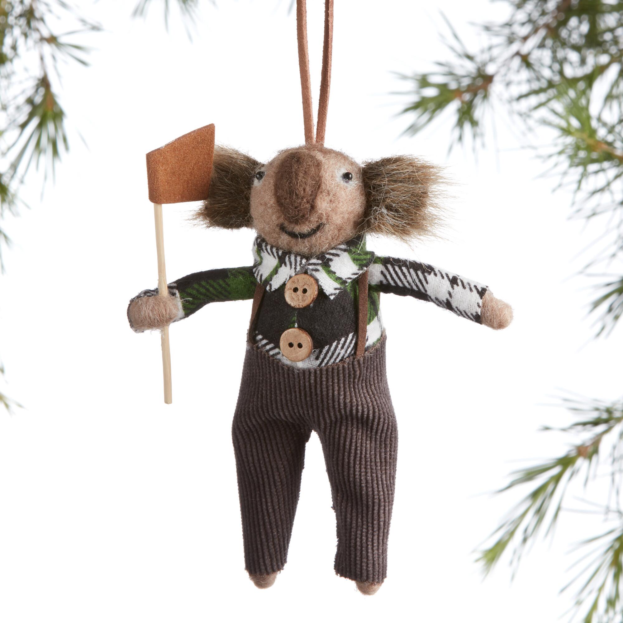 Felted Wool Lumberjack Koala Ornament: Multi by World Market