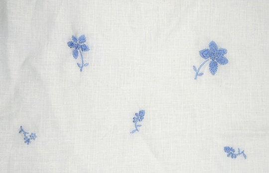 Embroidery Embroidered Linen Fabric By The Yard