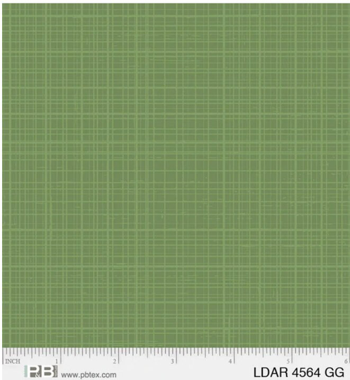 Linen Darlings Green Textured Blender - Sillier Than Sally For P & B Textiles 4564-Gg 100% Quilting Cotton Cut Continuously