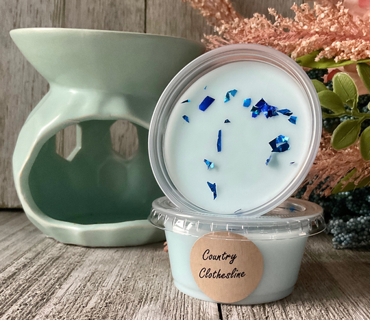 Country Clothesline, Strong Scented Wax Melt, 2 Oz Sample Soy Blend Melt Cup, Tart, Gift