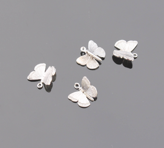 Matte Silver Tarnish Resistant Butterfly Pendants, Dragonfly Connectors, Findings, Butterfly, 2 Pc, Ew42624