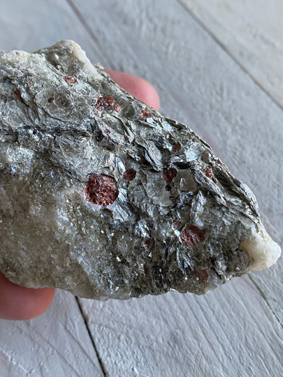 Rare Raw Garnet in Muscovite Cluster Aesthetic Crystal Mica Large Specimen Box 1