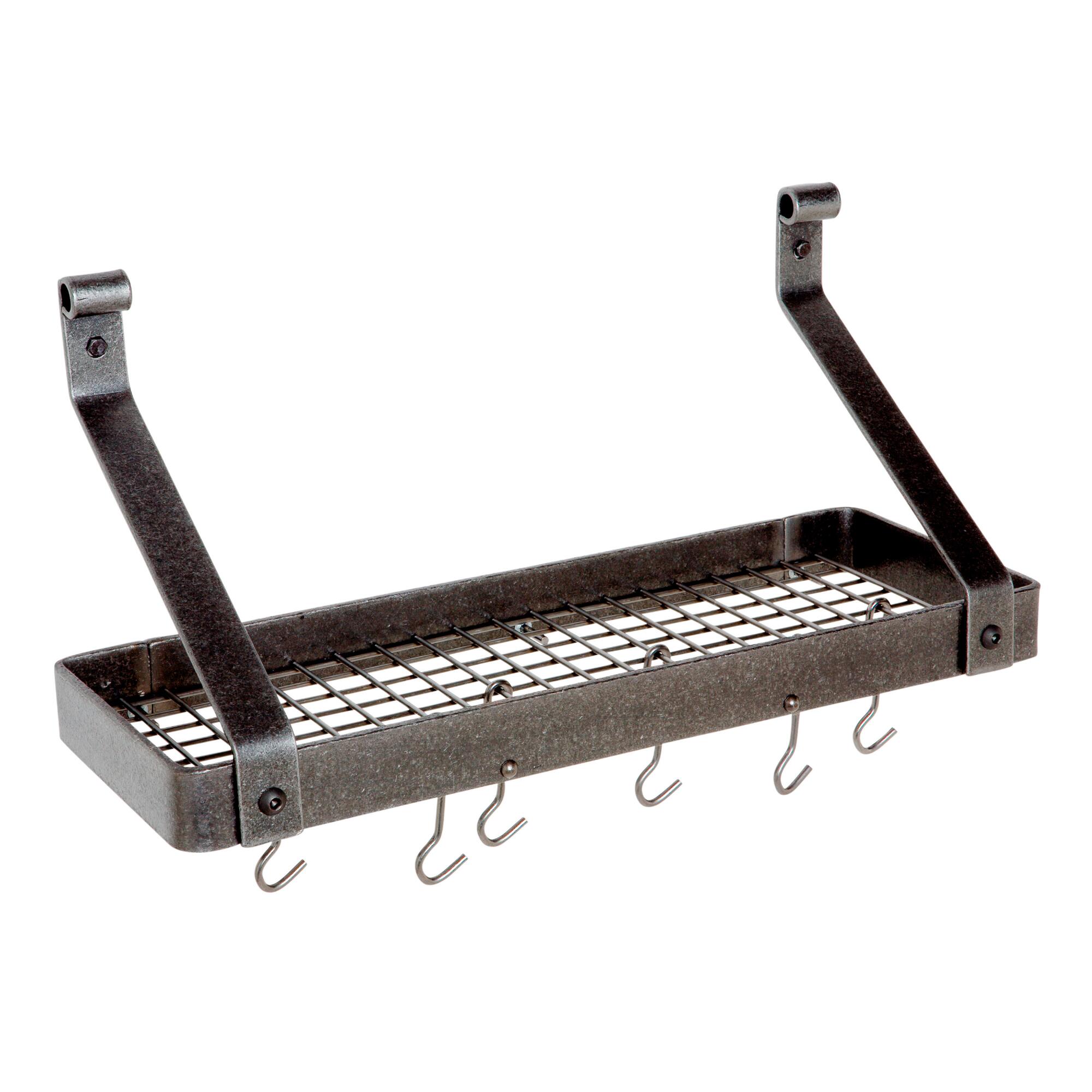 Enclume 24" Hammered Steel Bookshelf Pot Rack by World Market