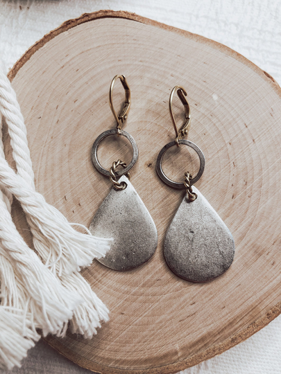 Silver & Gold Earrings| Mixed Metal Earrings| Minimalist Simple Dangle Earring| Everyday Valentines Day Gift