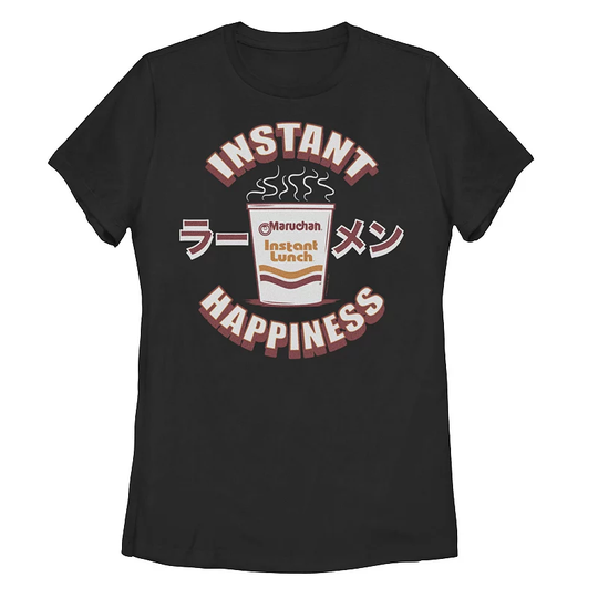 Juniors' Maruchan "Instant Happiness" Kanji Graphic Tee, Women's, Size: XL, Black