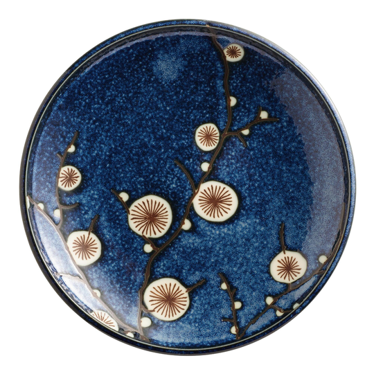 Blue Cherry Blossom Salad Plate Set Of 6 - Stoneware by World Market