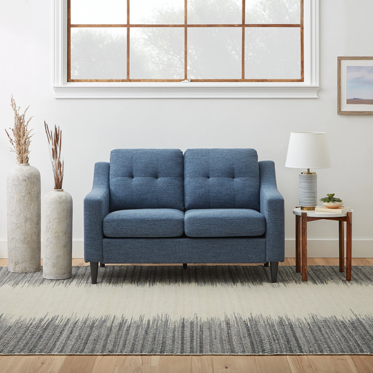 Brookside Ellen Modern Navy Polyester/Blend Loveseat in Blue | BS0008LVS00NV