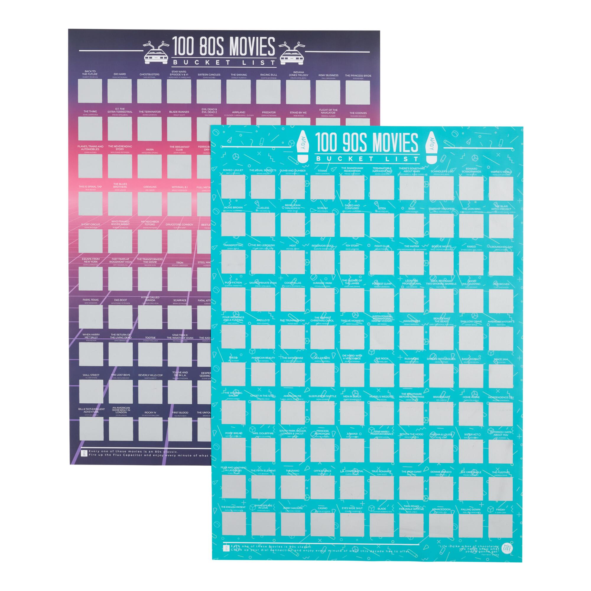 100 Movies Bucket List Scratch Off Poster by World Market