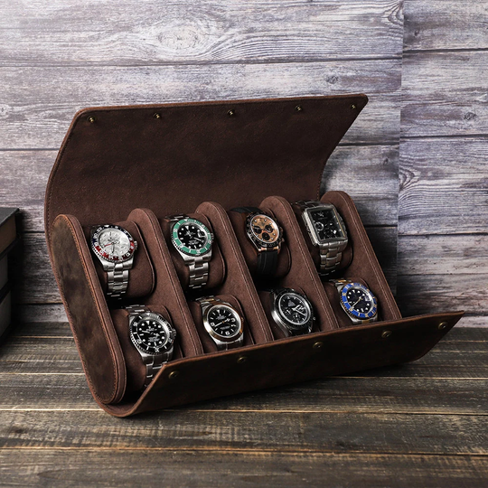 Genuine Leather Watch Case For 8 Slots, Display Organizer, Collection Box Storage Travel Case, Customized Gift Men