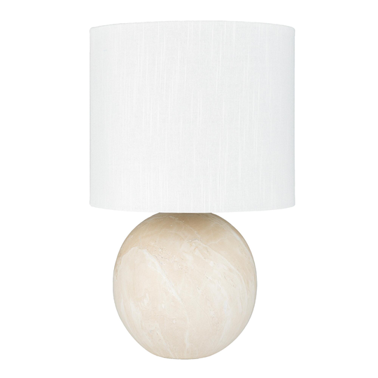 Ivory Marbled Ceramic Orb Vogel Table Lamp: White by World Market