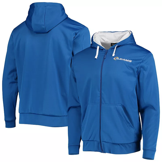 Men's Dunbrooke Royal/White Los Angeles Rams Apprentice Full-Zip Hoodie, Size: 5XL, Blue