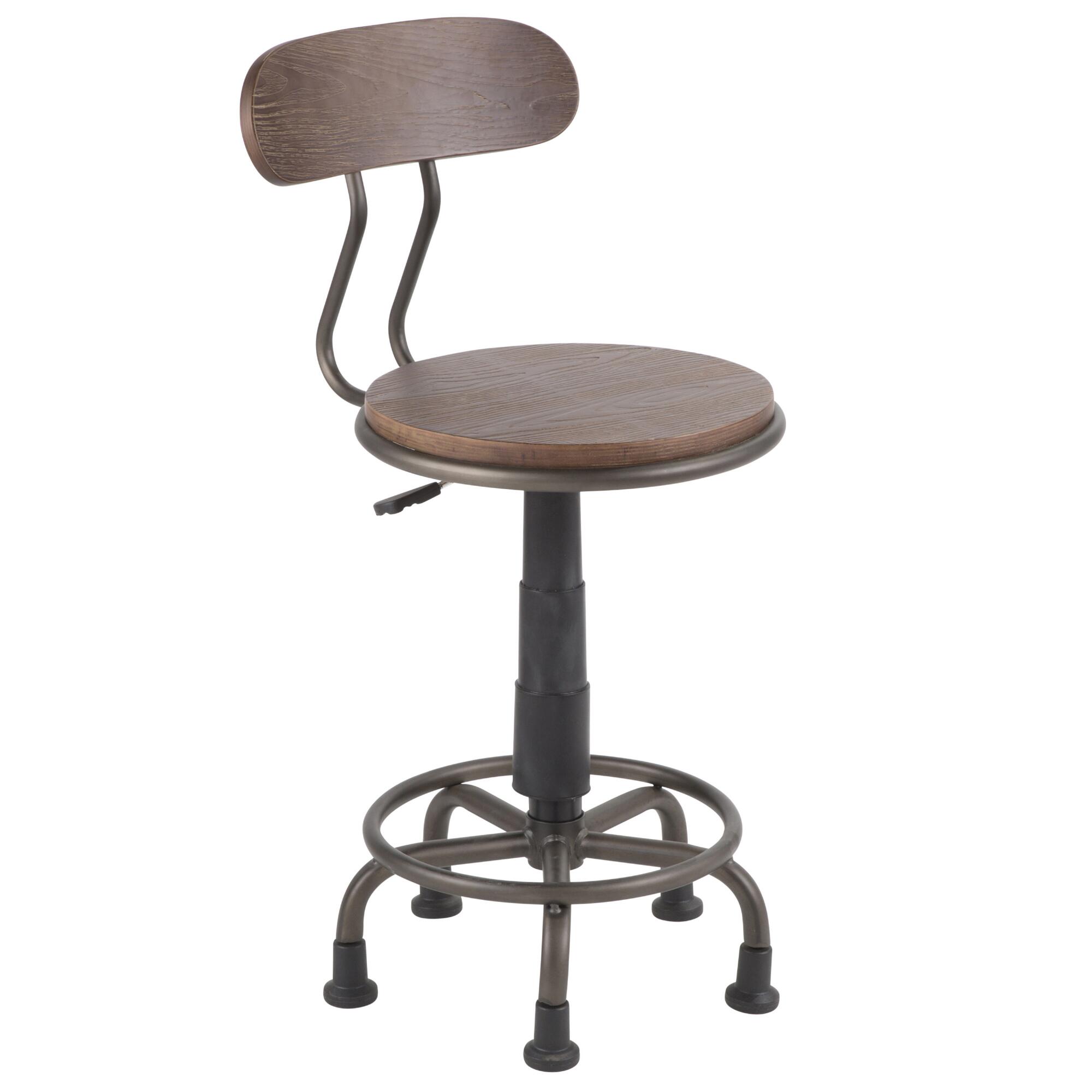 Wood and Metal Avery Home Office Chair: Black/Brown by World Market