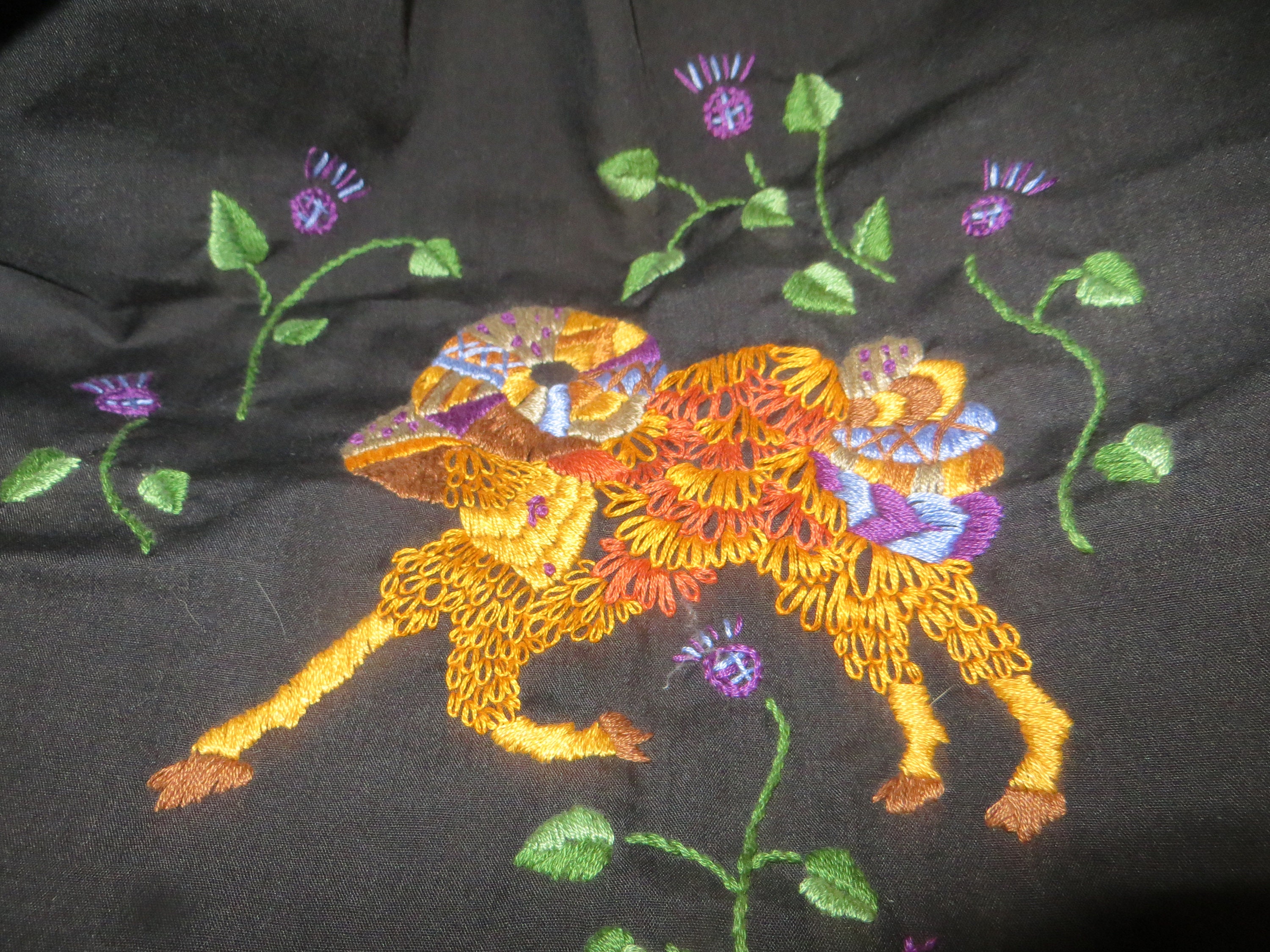 Ram Designed Handkerchief, Hankie, Embroidered