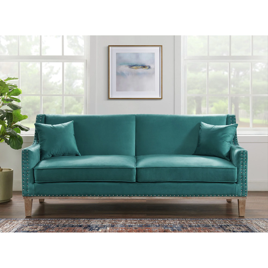 Picket House Furnishings Aster Modern Teal Polyester/Blend Sofa in Green | UAG816300DWBHT