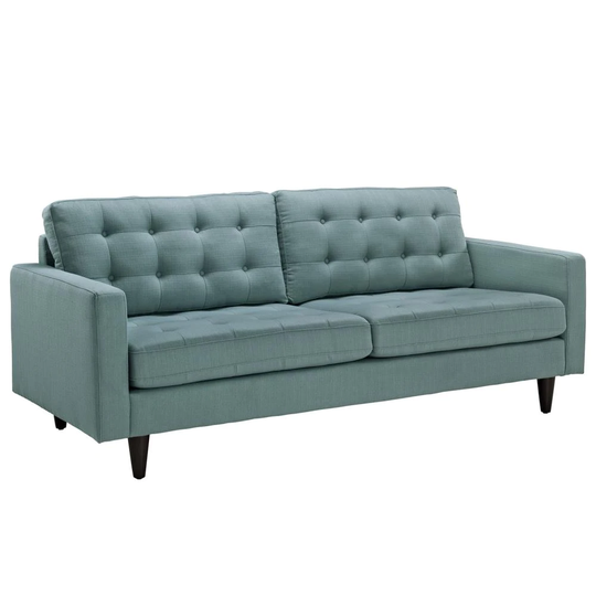 Modway Empress Midcentury Laguna Polyester/Blend Sofa in Blue | EEI-1011-LAG