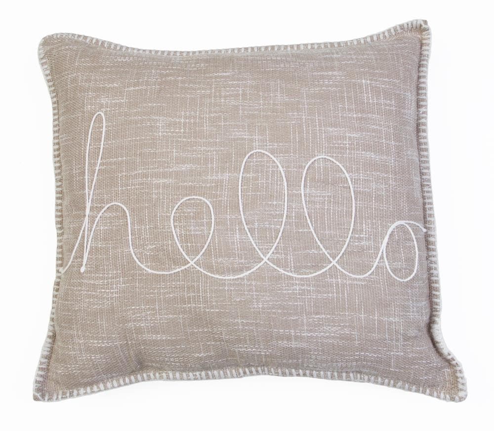 Decor Therapy Thro by Marlo Lorenz 20-in x 20-in Pure Cashmere Polyester Blend Faux Linen Indoor Decorative Pillow in Brown | TH021870002E