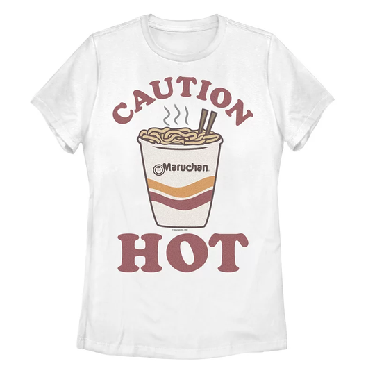 Juniors' Maruchan "Caution Hot" Graphic Tee, Women's, Size: XXL, White
