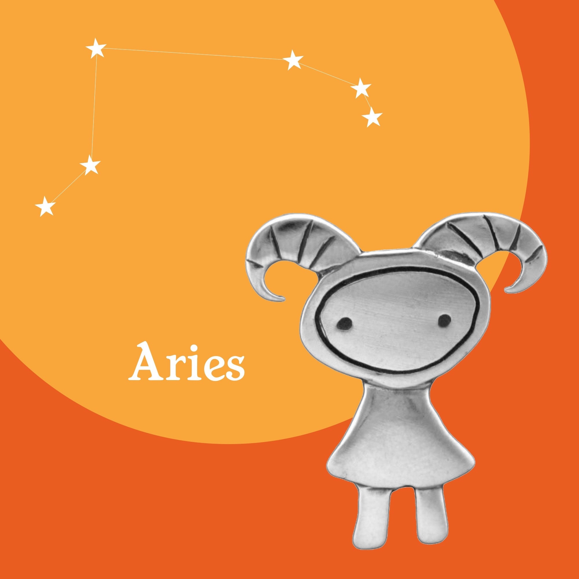 Aries Necklace - Cute Zodiac Charm March April Birthday Sterling Silver