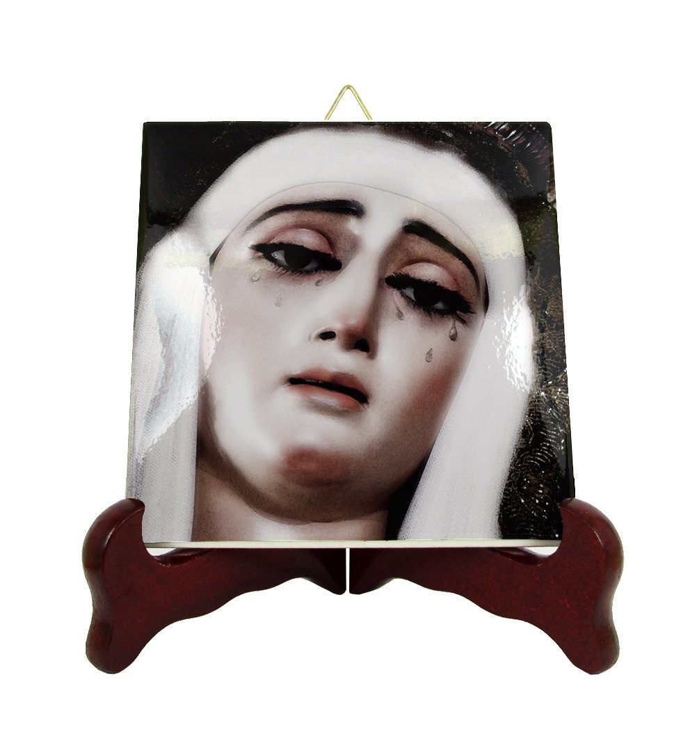 Catholic Gifts - Our Lady Of Victory Seville Religious Icon On Tile Virgin Mary Plaque Pray Devotional Art