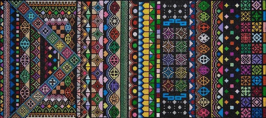 Needlepoint Handpainted Jp Elegance At Finest 8x18 -Free Us Shipping