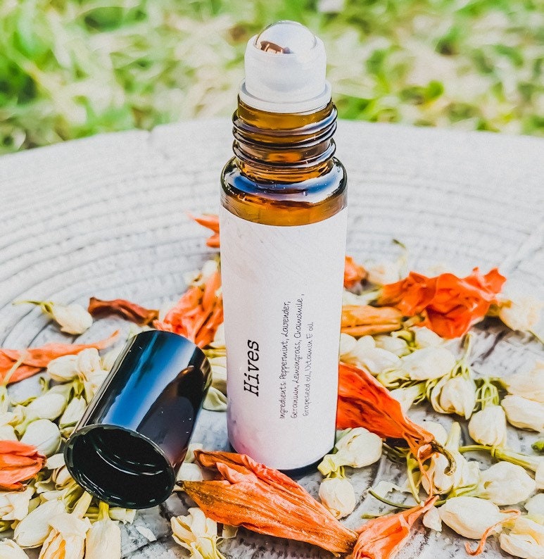 Hives Essential Oil Rollerball Blend 10Ml, Anti-Itch, Rash, Oils, Organic, Therapeutic, Self Care, Bath & Body, Gift