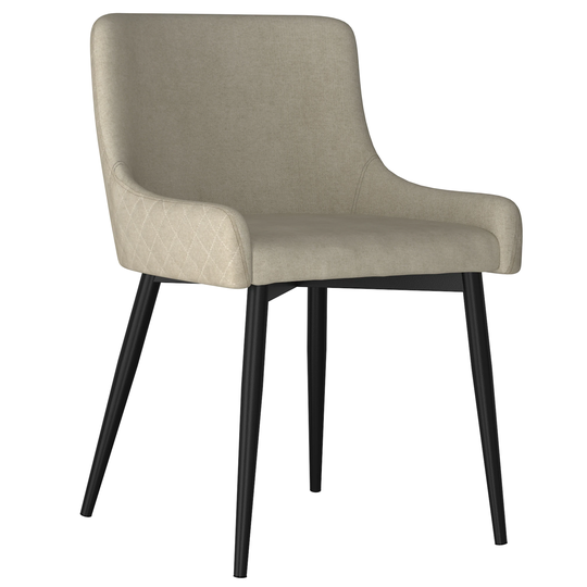 Worldwide Homefurnishings Set of 2 Contemporary/Modern Polyester/Polyester Blend Upholstered Side Chair (Metal Frame) in Brown | 202-086BG/BK