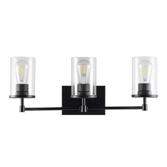 Black and Clear Glass 3 Light Ronsa Wall Sconce: White by World Market
