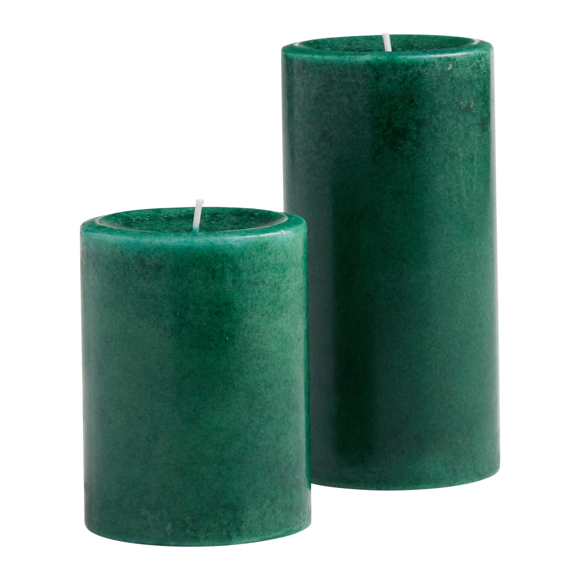 Pier Place Balsam Forest Pillar Scented Candle: Green - Scented Wax by World Market