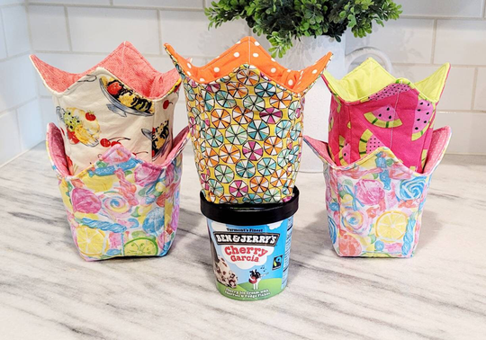Ice Cream Pint Cozy, Summer Holder, Cup Hotpad, Microwaveable Gift, Housewarming Gift