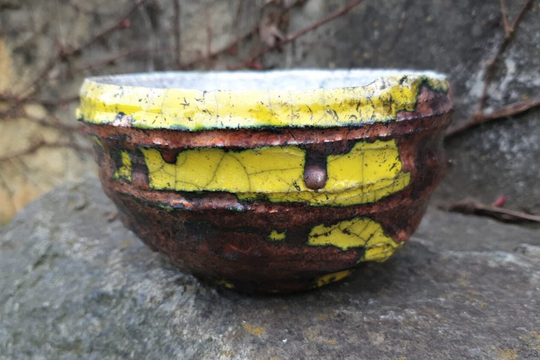 Raku Wood-Fired Matcha Chawan, Traditional Japanese Tea Ceremony Bowl, Bowl