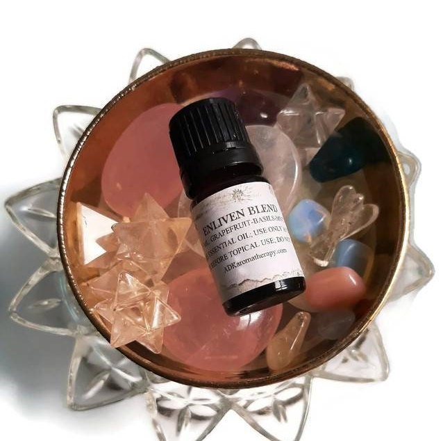 Enliven Essential Oil Blend. Grapefruits, Tulsi, Basil & Spearmint. 5 Ml