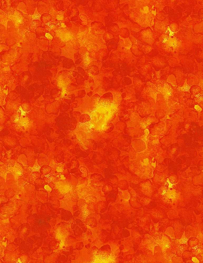 Solid-Ish Watercolor Texture Blender in Flame Orange From Basics Collection For Timeless Treasures Fabric - 100% Cotton