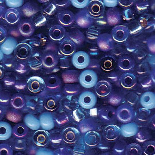 Miyuki Blue Blend, Size 8 Seed Bead Mix in Dark Blue, Light & Turquoise Tones, Mix, 5 Inch Tubes, 22 Grams