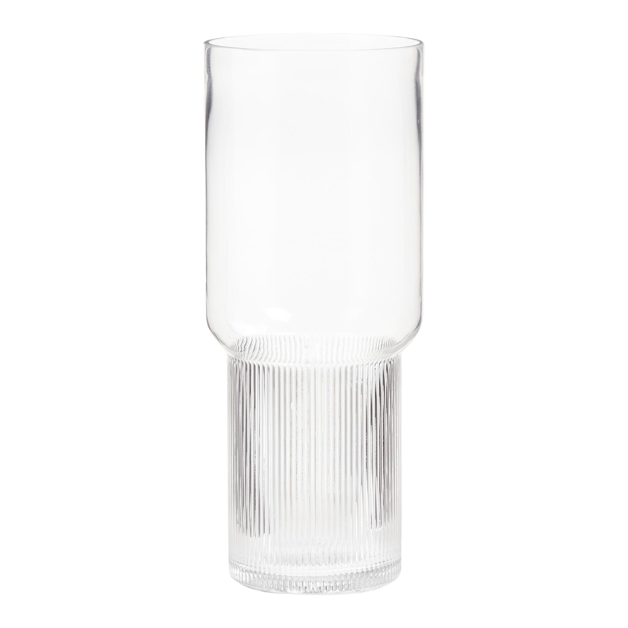 Tall Ribbed Glass Pedestal Vase by World Market